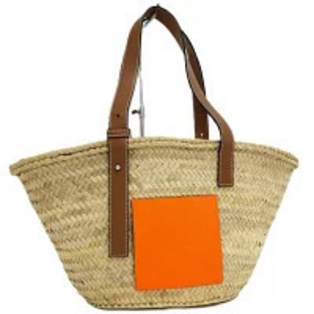 Loewe Basket Bag Straw Tan Anagram